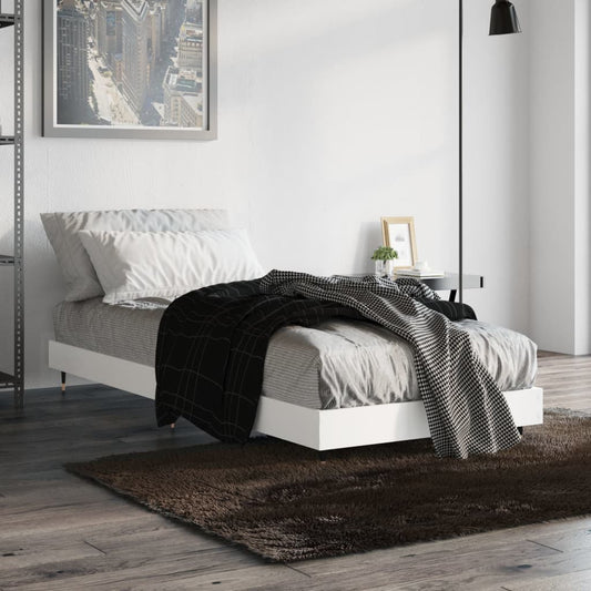 vidaXL Bed Frame White 75x190 cm 2FT6 Small Single Engineered Wood