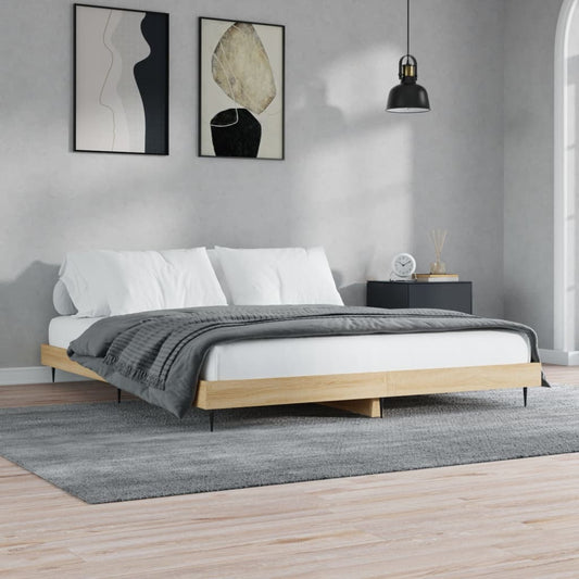 vidaXL Bed Frame Sonoma Oak 160x200 cm Engineered Wood