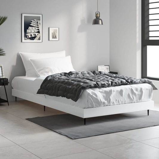 vidaXL Bed Frame White 90x200 cm Engineered Wood