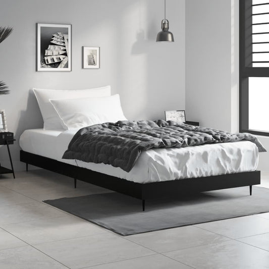 vidaXL Bed Frame Black 90x200 cm Engineered Wood