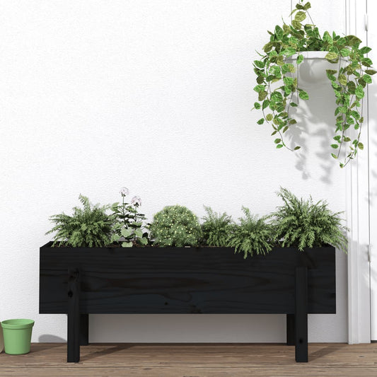 vidaXL Garden Raised Bed Black 101x30x38 cm Solid Wood Pine