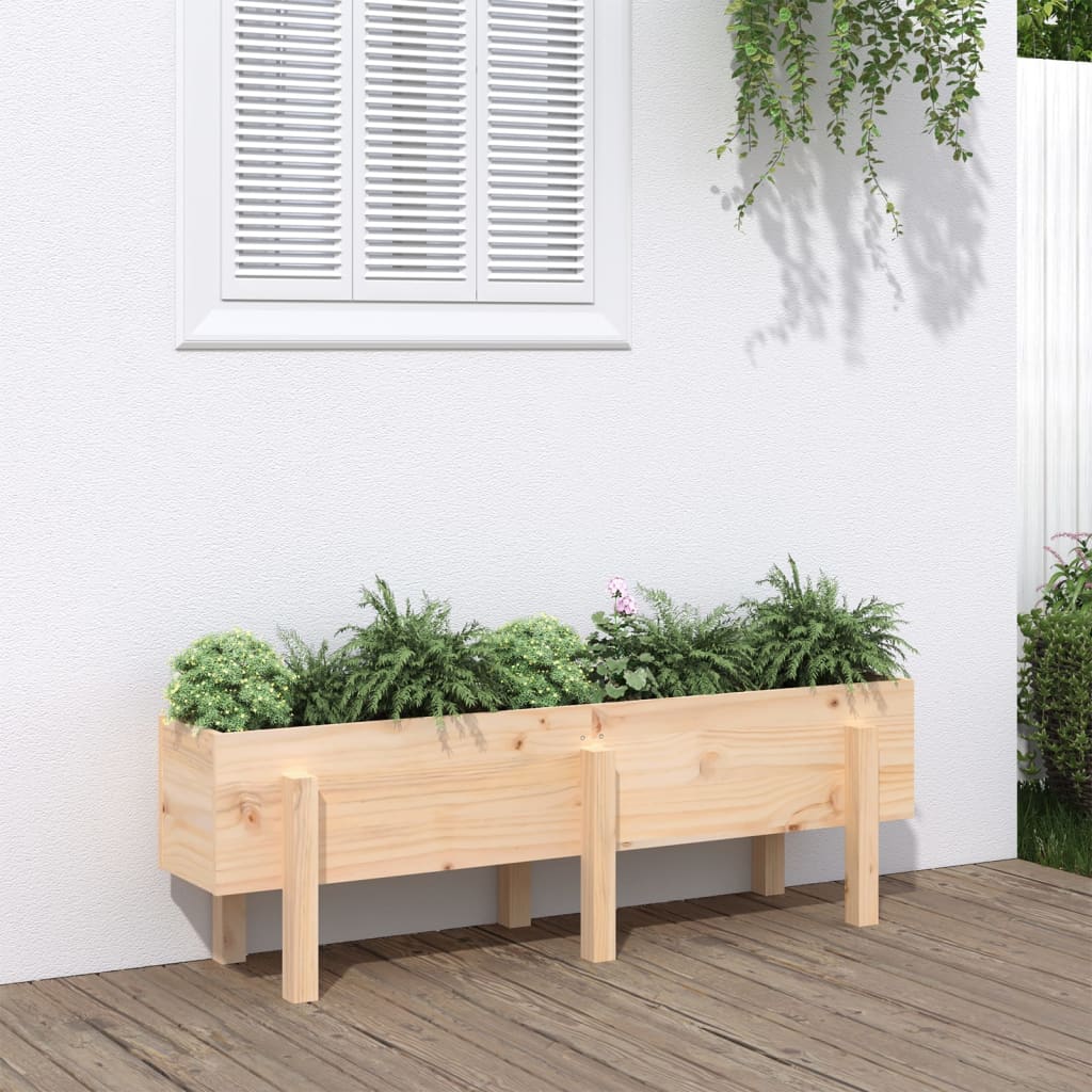 vidaXL Garden Raised Bed 121x30x38 cm Solid Wood Pine
