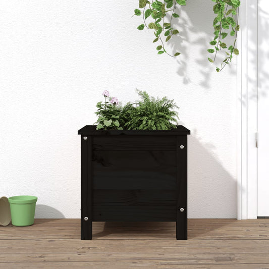 vidaXL Garden Planter Black 40x40x39 cm Solid Wood Pine