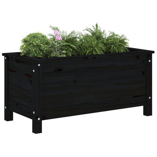 vidaXL Garden Planter Black 82.5x40x39 cm Solid Wood Pine