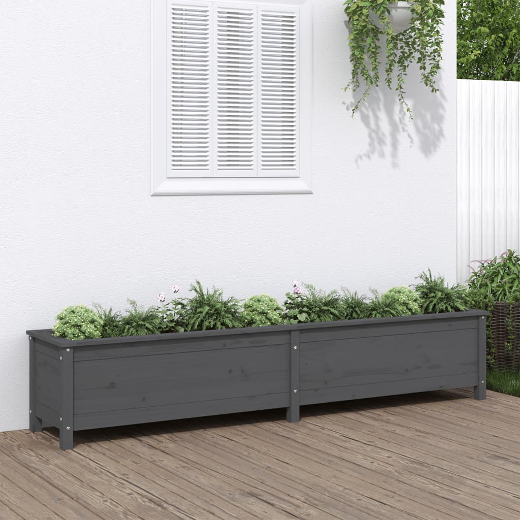 vidaXL Garden Raised Bed Grey 199.5x40x39 cm Solid Wood Pine