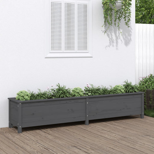 vidaXL Garden Raised Bed Grey 199.5x40x39 cm Solid Wood Pine