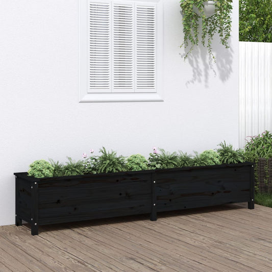 vidaXL Garden Raised Bed Black 199.5x40x39 cm Solid Wood Pine