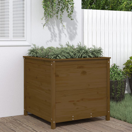 vidaXL Garden Planter Honey Brown 82.5x82.5x78 cm Solid Wood Pine
