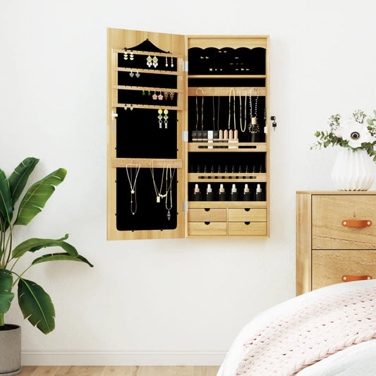 vidaXL Mirror Jewellery Cabinet Wall Mounted 37.5x10x90 cm