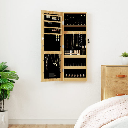 vidaXL Mirror Jewellery Cabinet with LED Lights Wall Mounted