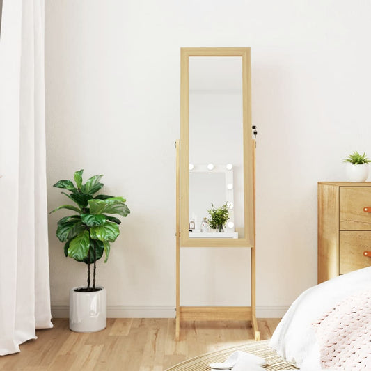 vidaXL Mirror Jewellery Cabinet with LED Lights Free Standing