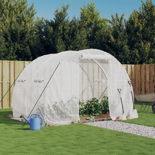 vidaXL Greenhouse with Steel Frame White 6 mŒ_ 3x2x2 m