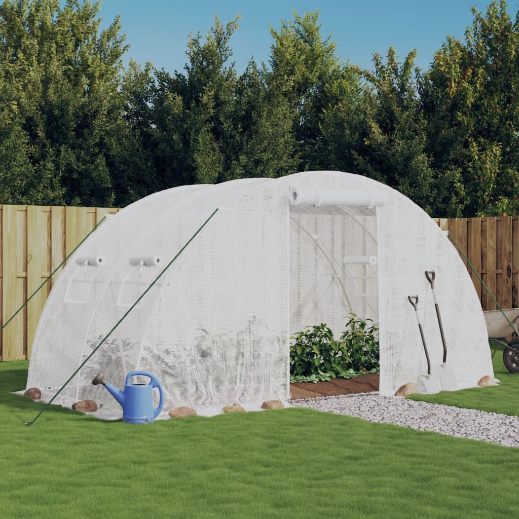 vidaXL Greenhouse with Steel Frame White 8 mŒ_ 4x2x2 m
