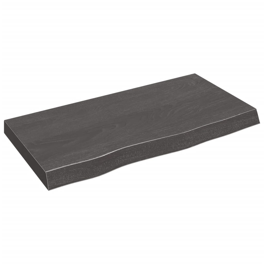 vidaXL Wall Shelf Dark Grey 80x40x(2-6) cm Treated Solid Wood Oak