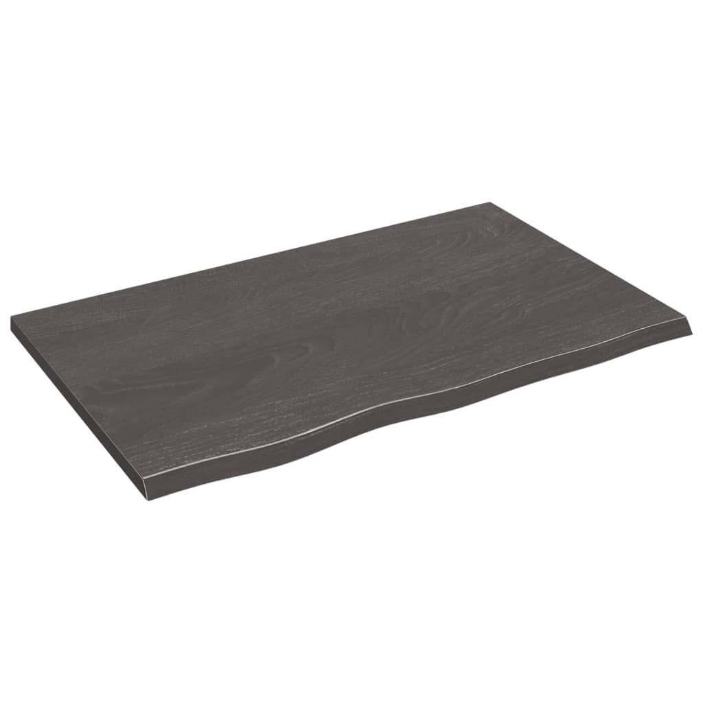vidaXL Wall Shelf Dark Grey 80x50x2 cm Treated Solid Wood Oak