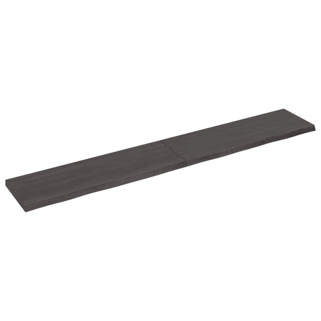vidaXL Wall Shelf Dark Grey 180x30x(2-4) cm Treated Solid Wood Oak