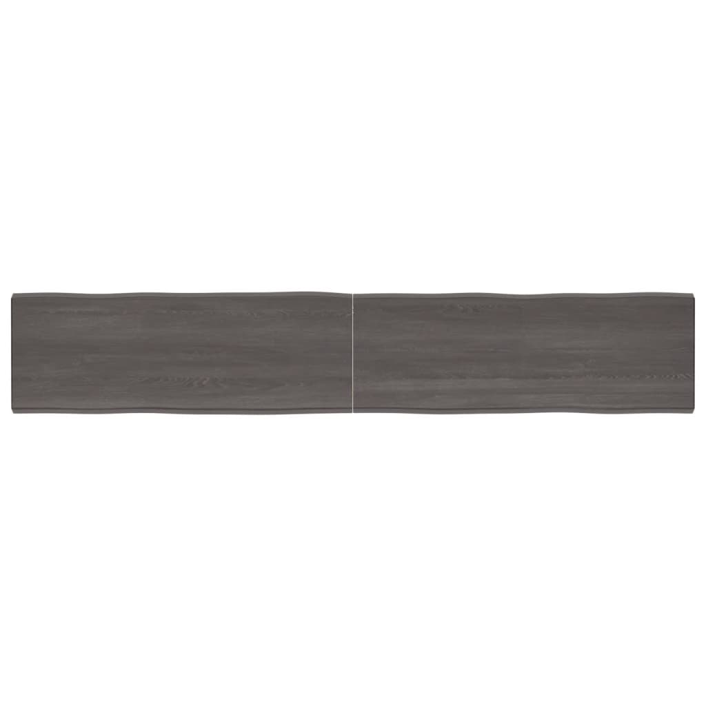 vidaXL Table Top Dark Grey 220x40x(2-6) cm Treated Solid Wood Live Edge