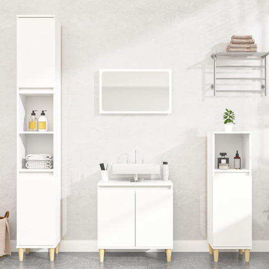 vidaXL 2 Piece Bathroom Furniture Set White Engineered Wood