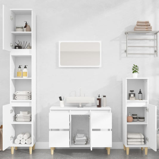 vidaXL 2 Piece Bathroom Furniture Set White Engineered Wood