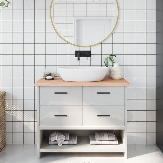 vidaXL Bathroom Countertop 100x40x(2-4) cm Untreated Solid Wood