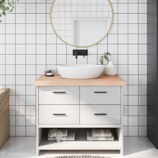 vidaXL Bathroom Countertop 100x50x(2-6) cm Untreated Solid Wood