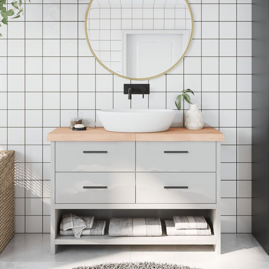 vidaXL Bathroom Countertop 120x30x(2-6) cm Untreated Solid Wood