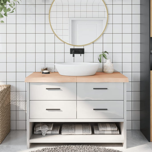 vidaXL Bathroom Countertop 120x50x(2-6) cm Untreated Solid Wood