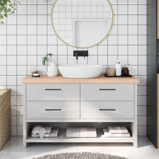 vidaXL Bathroom Countertop 140x30x(2-6) cm Untreated Solid Wood