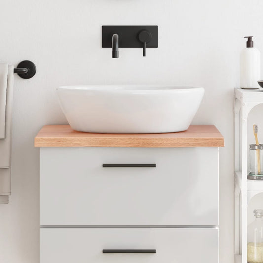 vidaXL Bathroom Countertop Light Brown 60x50x(2-4) cm Treated Solid Wood