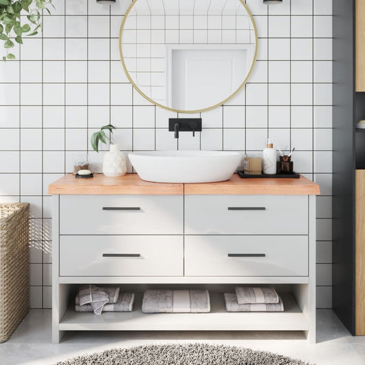 vidaXL Bathroom Countertop Light Brown 140x40x(2-6)cm Treated Solid Wood