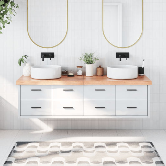 vidaXL Bathroom Countertop Light Brown 180x50x(2-6)cm Treated Solid Wood