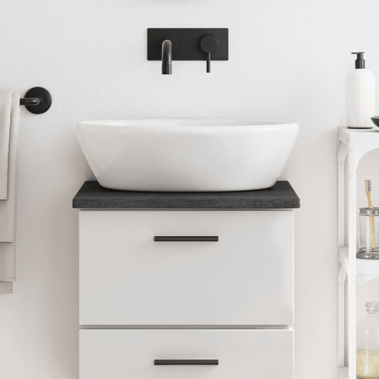 vidaXL Bathroom Countertop Dark Grey 40x30x2 cm Treated Solid Wood