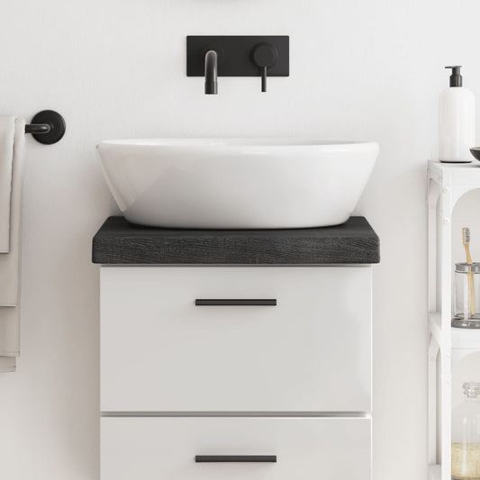 vidaXL Bathroom Countertop Dark Grey 40x30x(2-6) cm Treated Solid Wood
