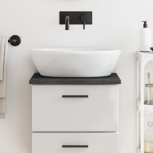 vidaXL Bathroom Countertop Dark Grey 40x40x2 cm Treated Solid Wood