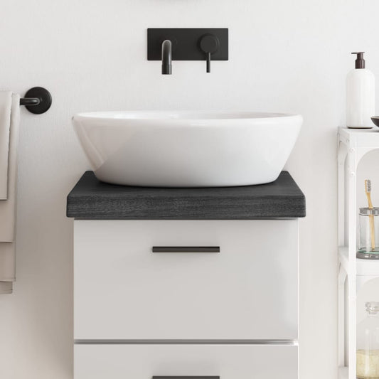 vidaXL Bathroom Countertop Dark Grey 40x50x(2-6) cm Treated Solid Wood