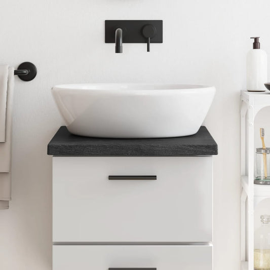 vidaXL Bathroom Countertop Dark Grey 40x60x(2-4) cm Treated Solid Wood