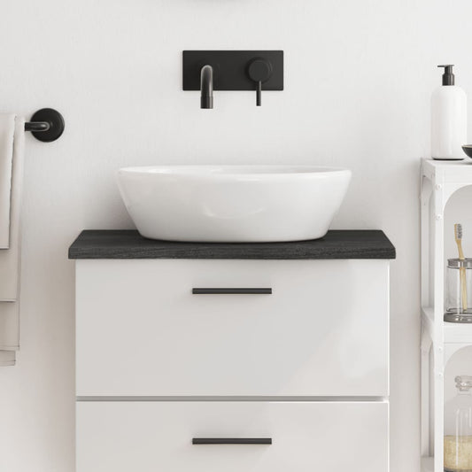 vidaXL Bathroom Countertop Dark Grey 60x30x2 cm Treated Solid Wood
