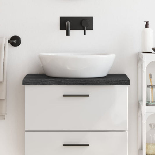 vidaXL Bathroom Countertop Dark Grey 60x30x(2-4) cm Treated Solid Wood