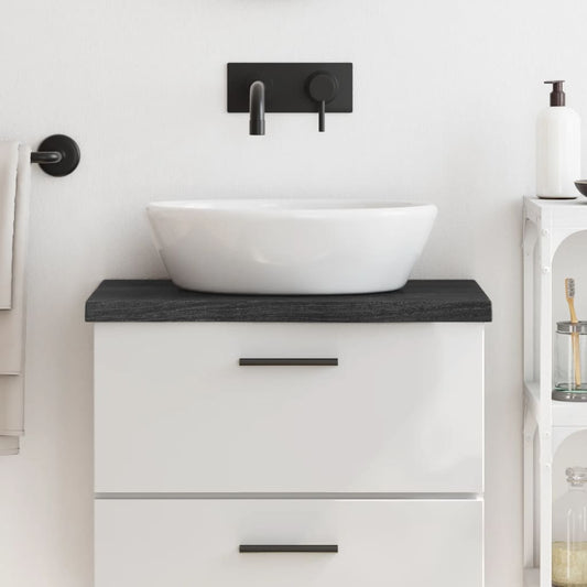vidaXL Bathroom Countertop Dark Grey 60x40x(2-4) cm Treated Solid Wood