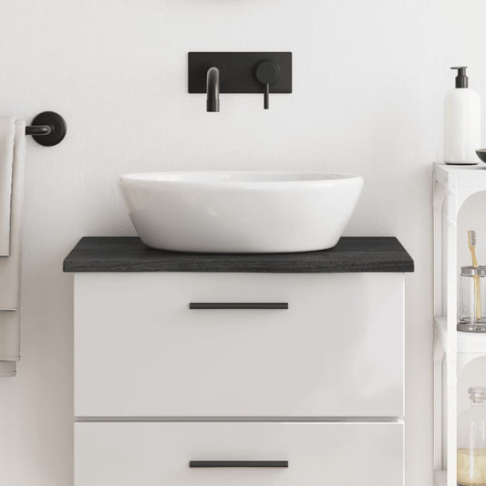 vidaXL Bathroom Countertop Dark Grey 60x50x2 cm Treated Solid Wood