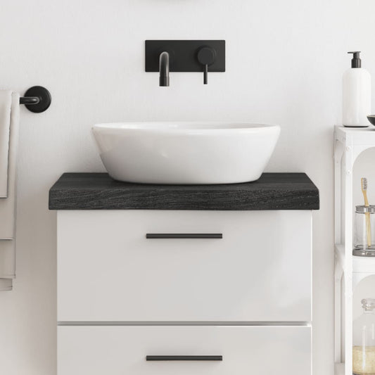 vidaXL Bathroom Countertop Dark Grey 60x50x(2-6) cm Treated Solid Wood