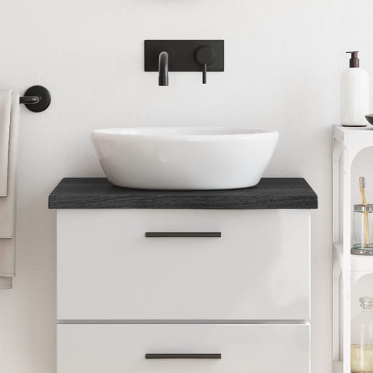 vidaXL Bathroom Countertop Dark Grey 60x60x(2-4) cm Treated Solid Wood