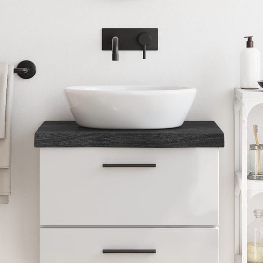 vidaXL Bathroom Countertop Dark Grey 60x60x(2-6) cm Treated Solid Wood
