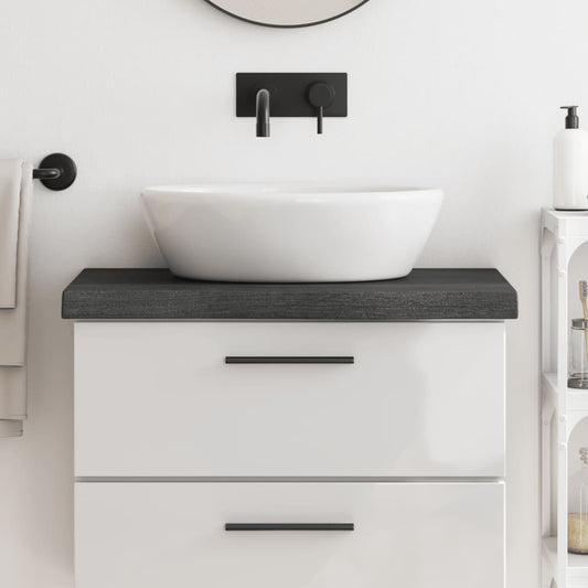 vidaXL Bathroom Countertop Dark Grey 80x30x(2-6) cm Treated Solid Wood