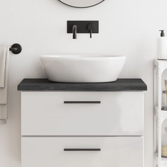 vidaXL Bathroom Countertop Dark Grey 80x40x(2-4) cm Treated Solid Wood