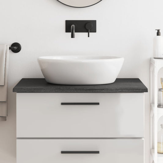 vidaXL Bathroom Countertop Dark Grey 80x60x2 cm Treated Solid Wood