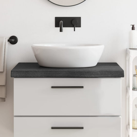 vidaXL Bathroom Countertop Dark Grey 80x60x(2-6) cm Treated Solid Wood