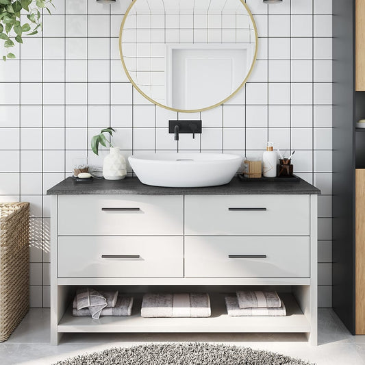 vidaXL Bathroom Countertop Dark Grey 100x40x2 cm Treated Solid Wood