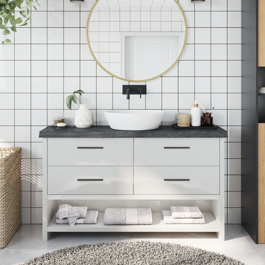 vidaXL Bathroom Countertop Dark Grey 120x30x(2-6) cm Treated Solid Wood