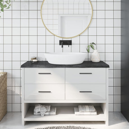 vidaXL Bathroom Countertop Dark Grey 120x60x(2-4) cm Treated Solid Wood